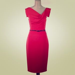 Black Halo red dress